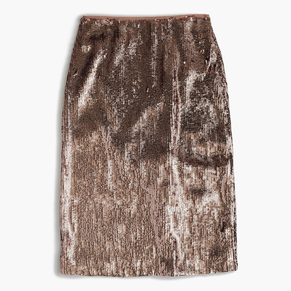 Jcrew rose gold sequin skirt